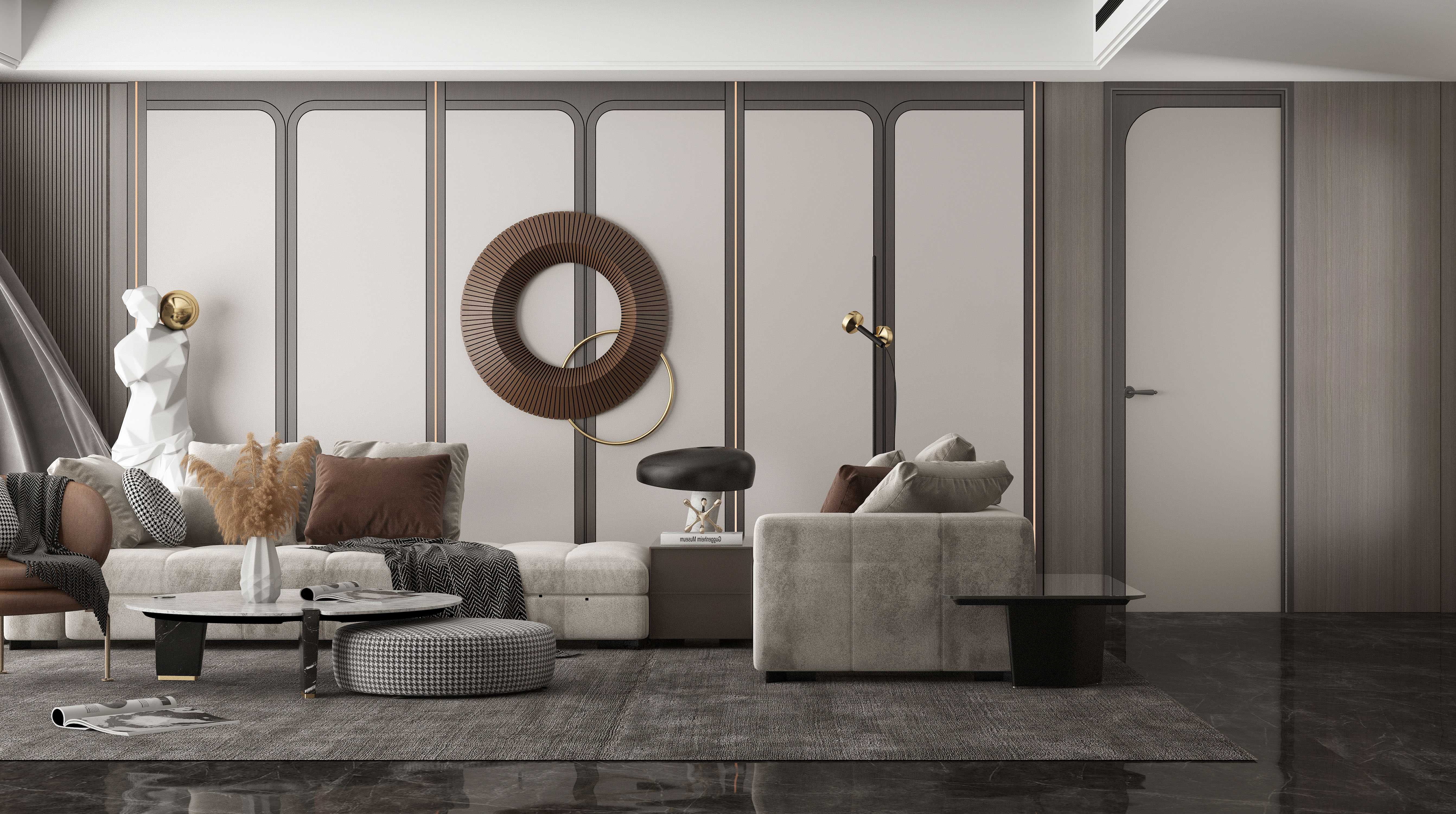 拼色鑲嵌門扇裝修風(fēng)格木門墻板效果圖大全0